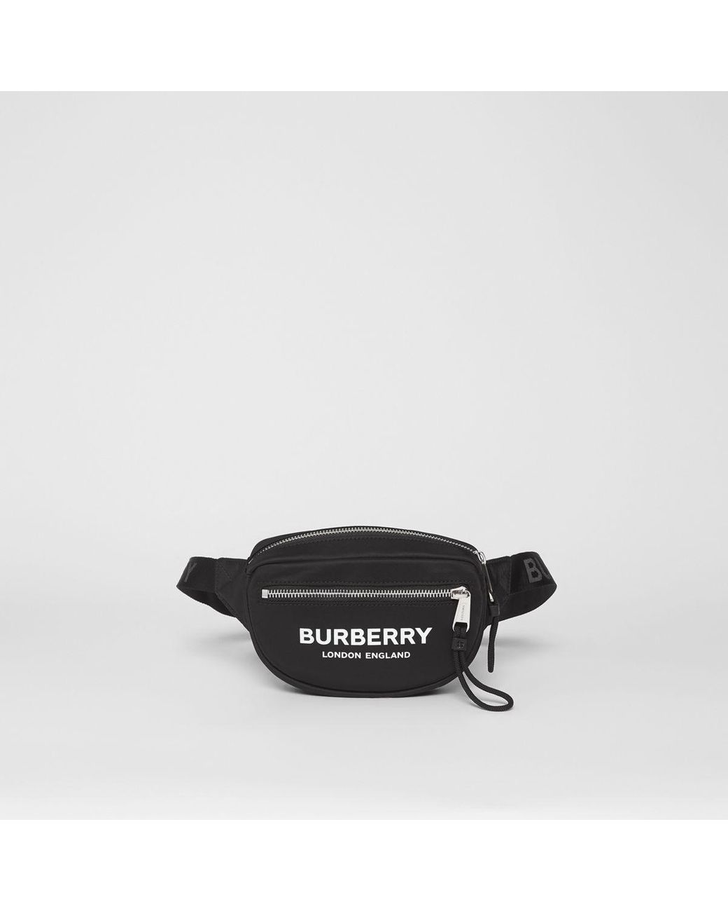 Burberry Small Logo Print Econyl® Cannon Bum Bag in Black for