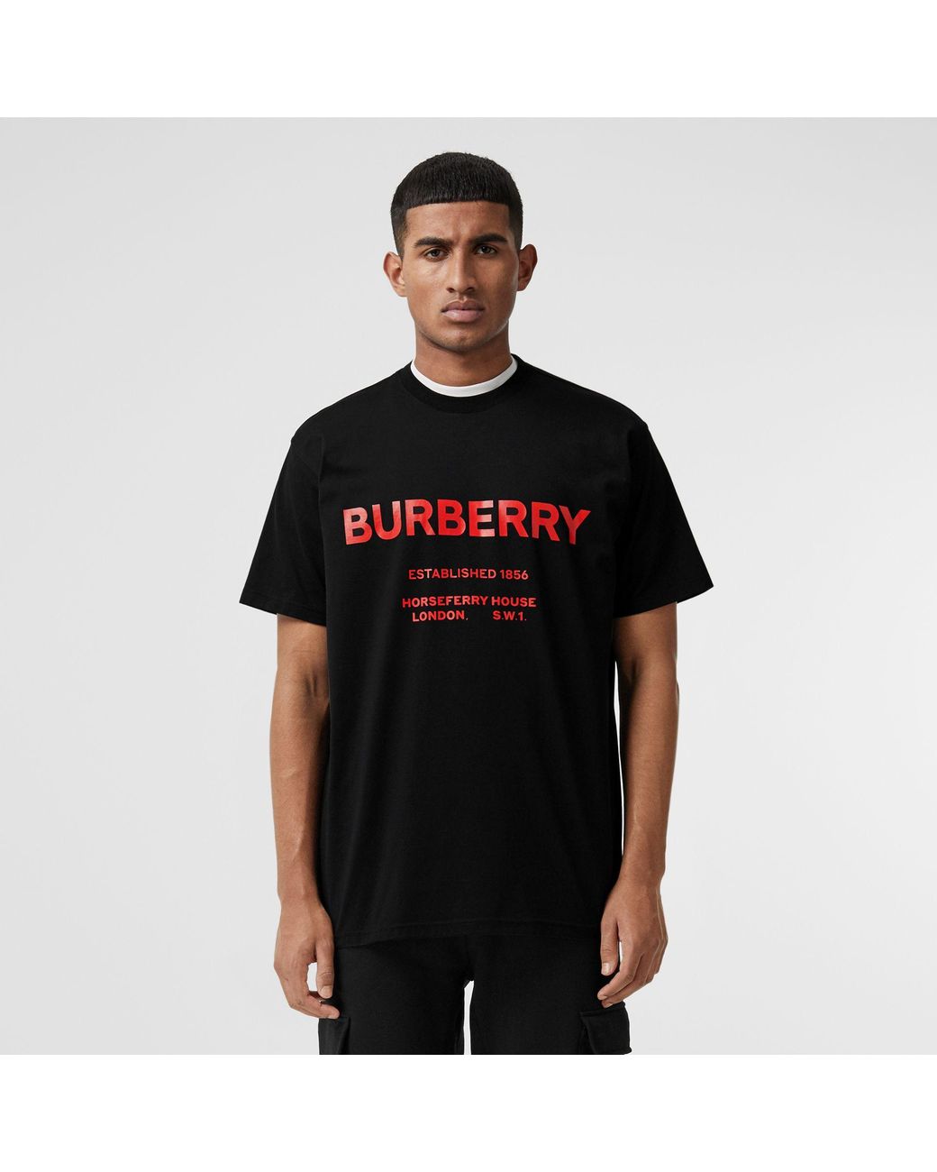 burberry shirt black and red