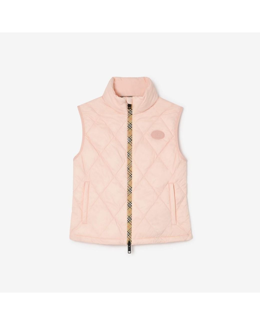 Burberry Pink Packable Quilted Nylon Cheswick Gilet