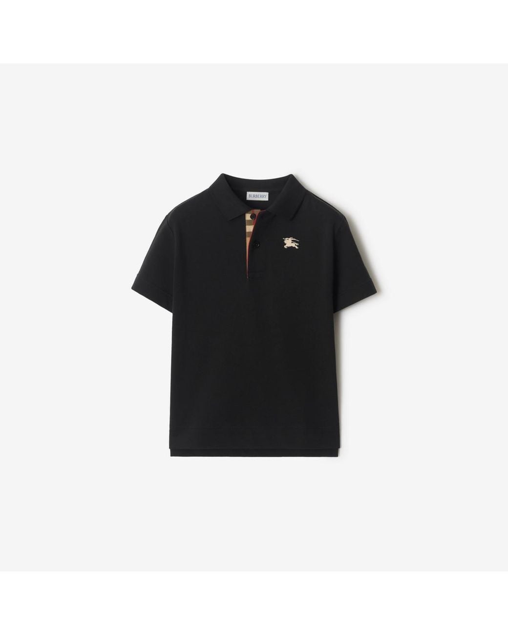 Burberry Black Childrens Cotton Piqué Polo Shirt for men