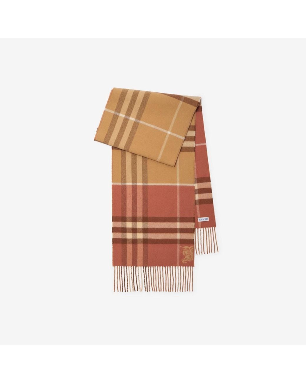 Burberry Brown Contrast Check Cashmere Scarf