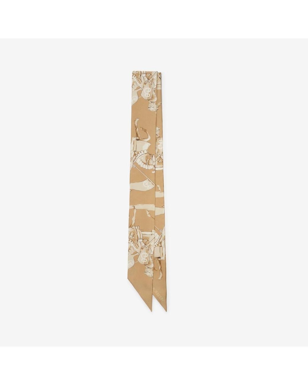 Burberry Metallic Skinny Archive Knight Silk Scarf