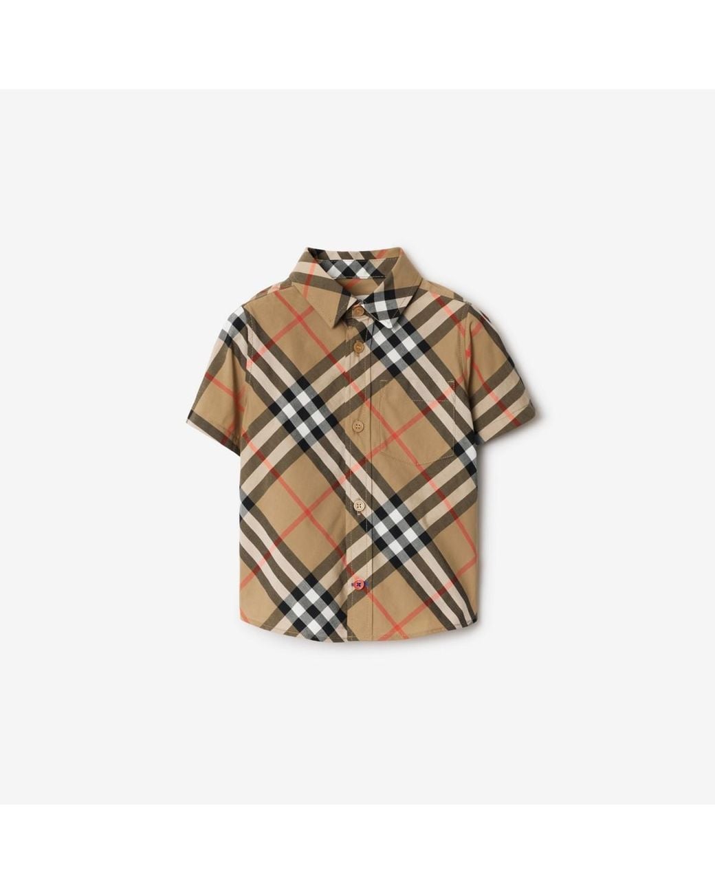 Burberry Metallic Childrens Check Cotton Shirt for men