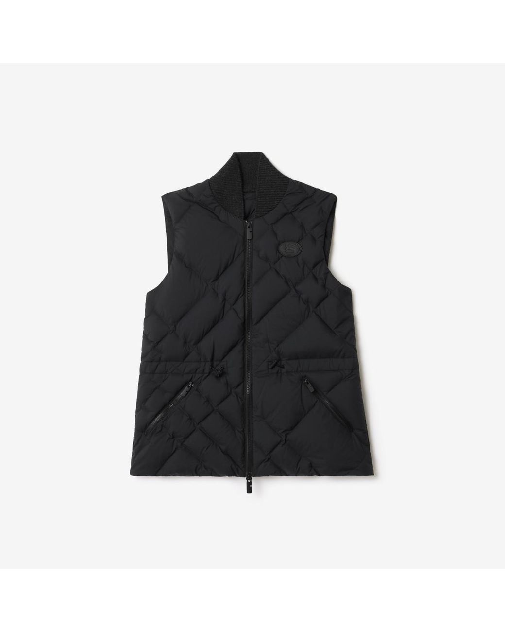 Burberry Black Check-Stitch Nylon Devonside Gilet
