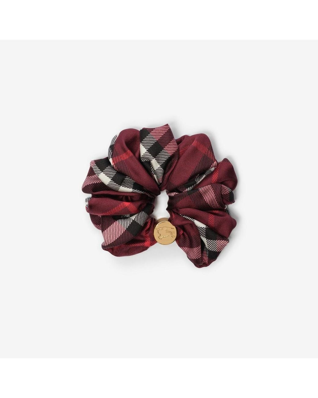 Burberry Red Check Silk Scrunchie