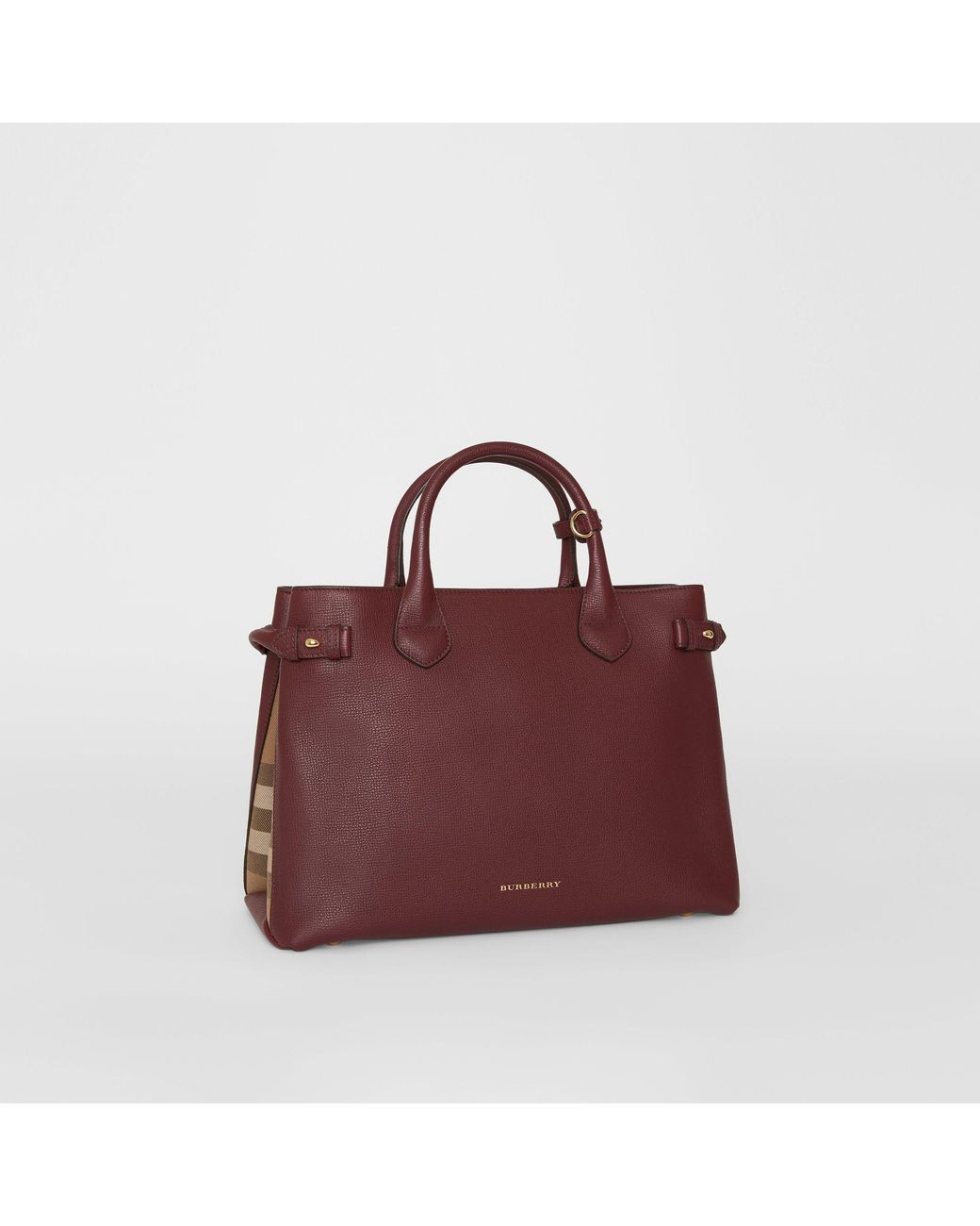 Burberry The Medium Banner aus Leder und House Check-Gewebe | Lyst DE