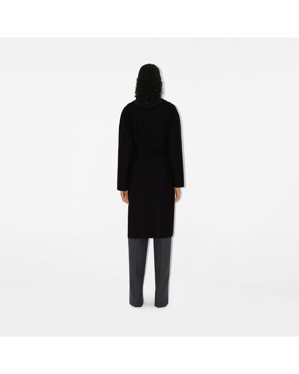 BURBERRY★素敵！Black Wool Blend Long Hooded Wrap Coat 65B167A3-C3EF-4A33-9EF7-