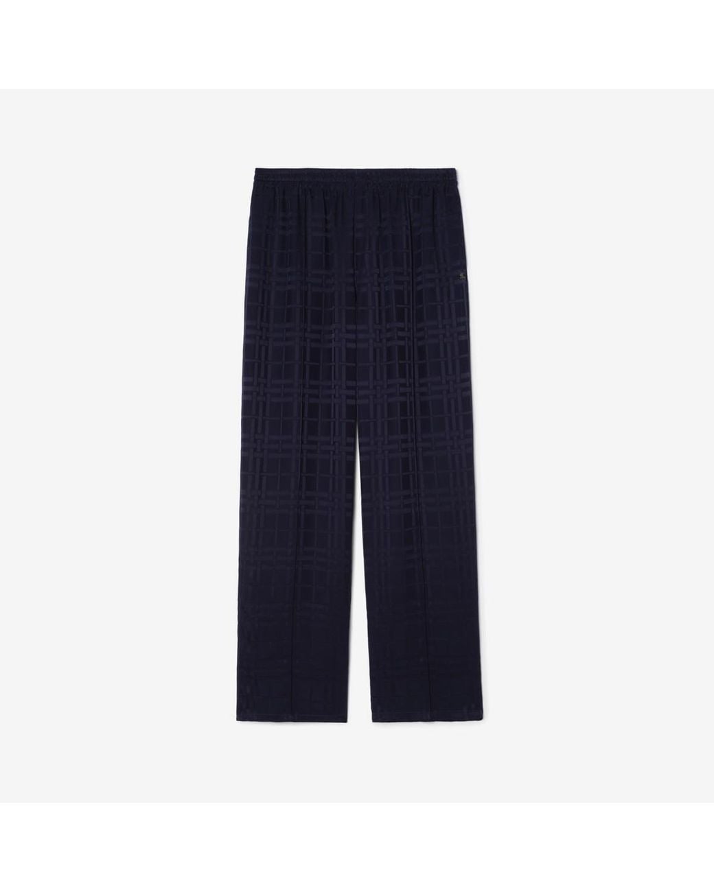 Burberry Blue Check Silk Trousers