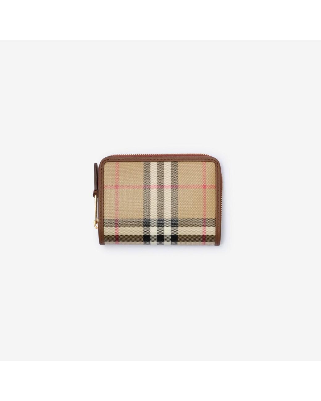 Burberry Natural Small Check Zip Wallet