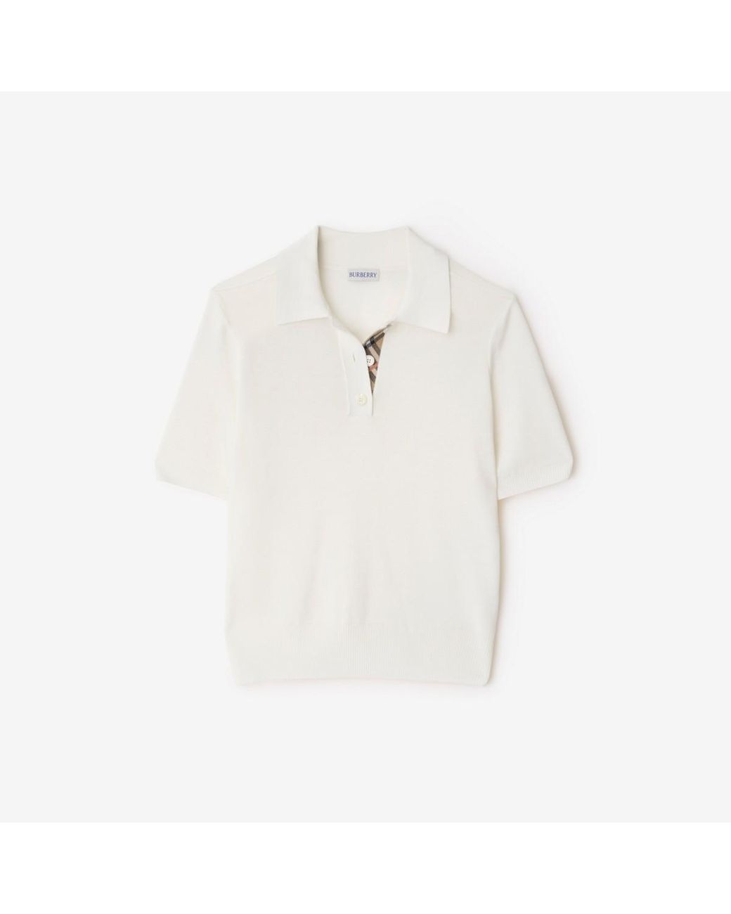 Burberry White Wool Polo Shirt