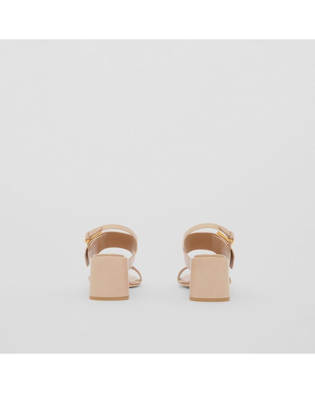 Burberry Monogram Motif Leather Block-heel Sandals | Lyst