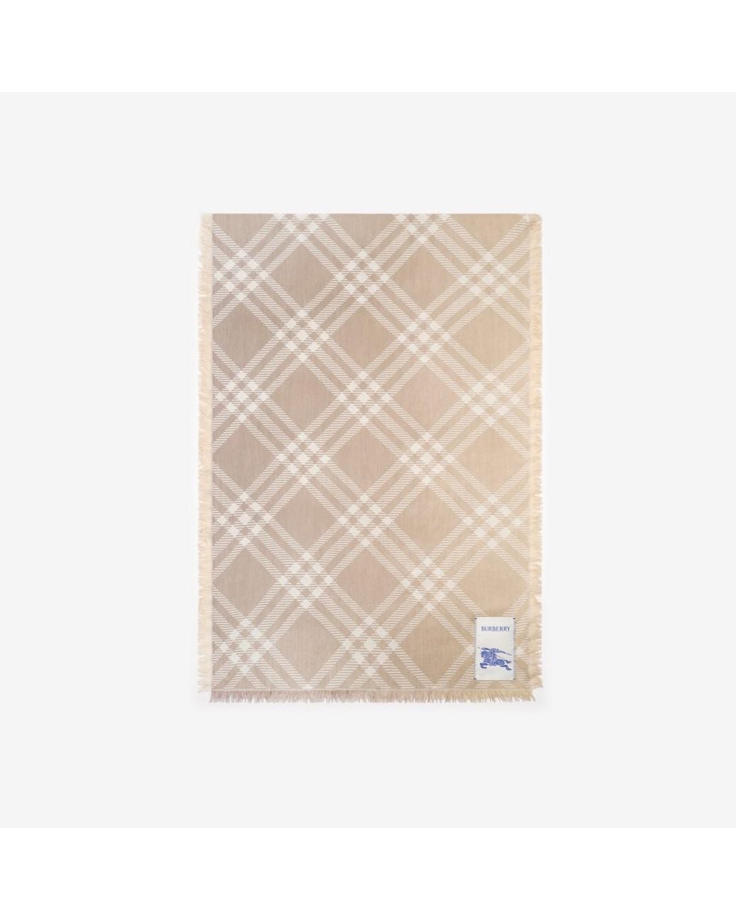Burberry Natural Gradient Check Wool Silk Scarf