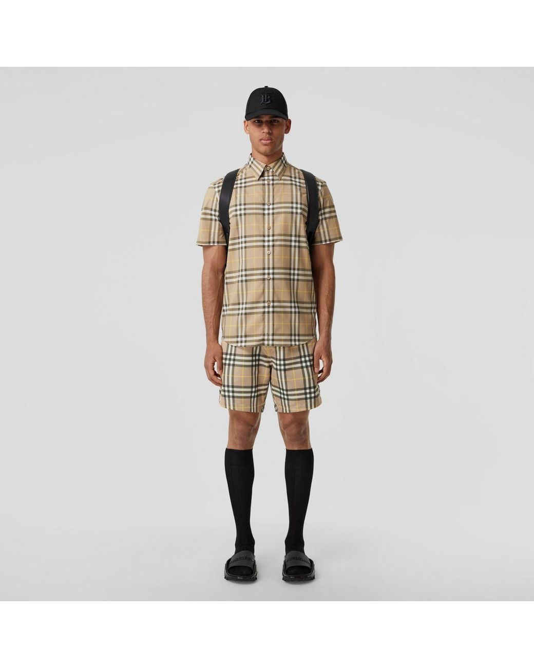 Burberry Short sleeve Check Cotton Shirt for Men Lyst