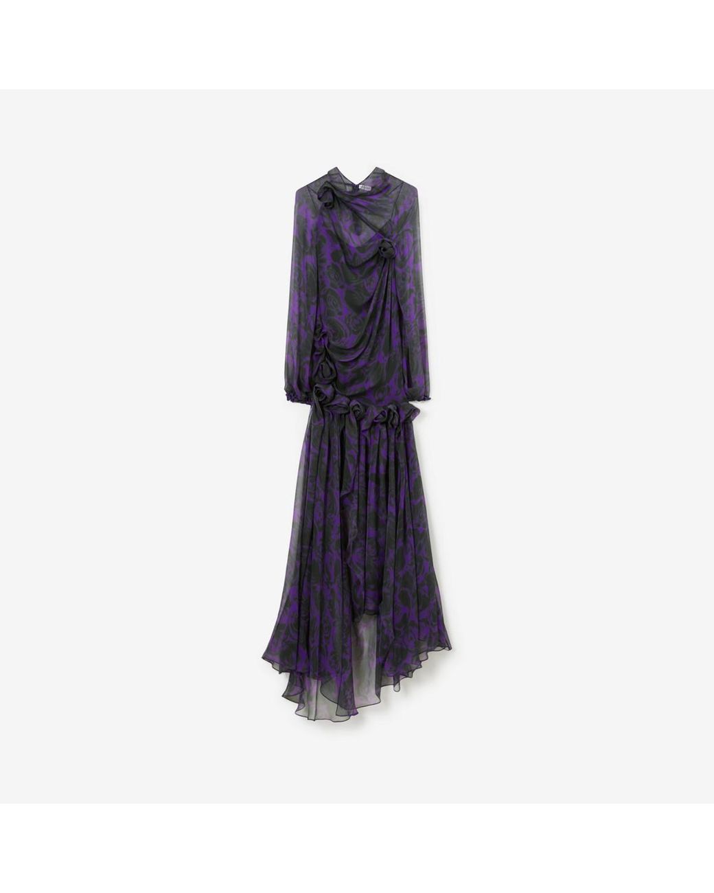 Burberry Rose Silk Dress in Blue Lyst UK