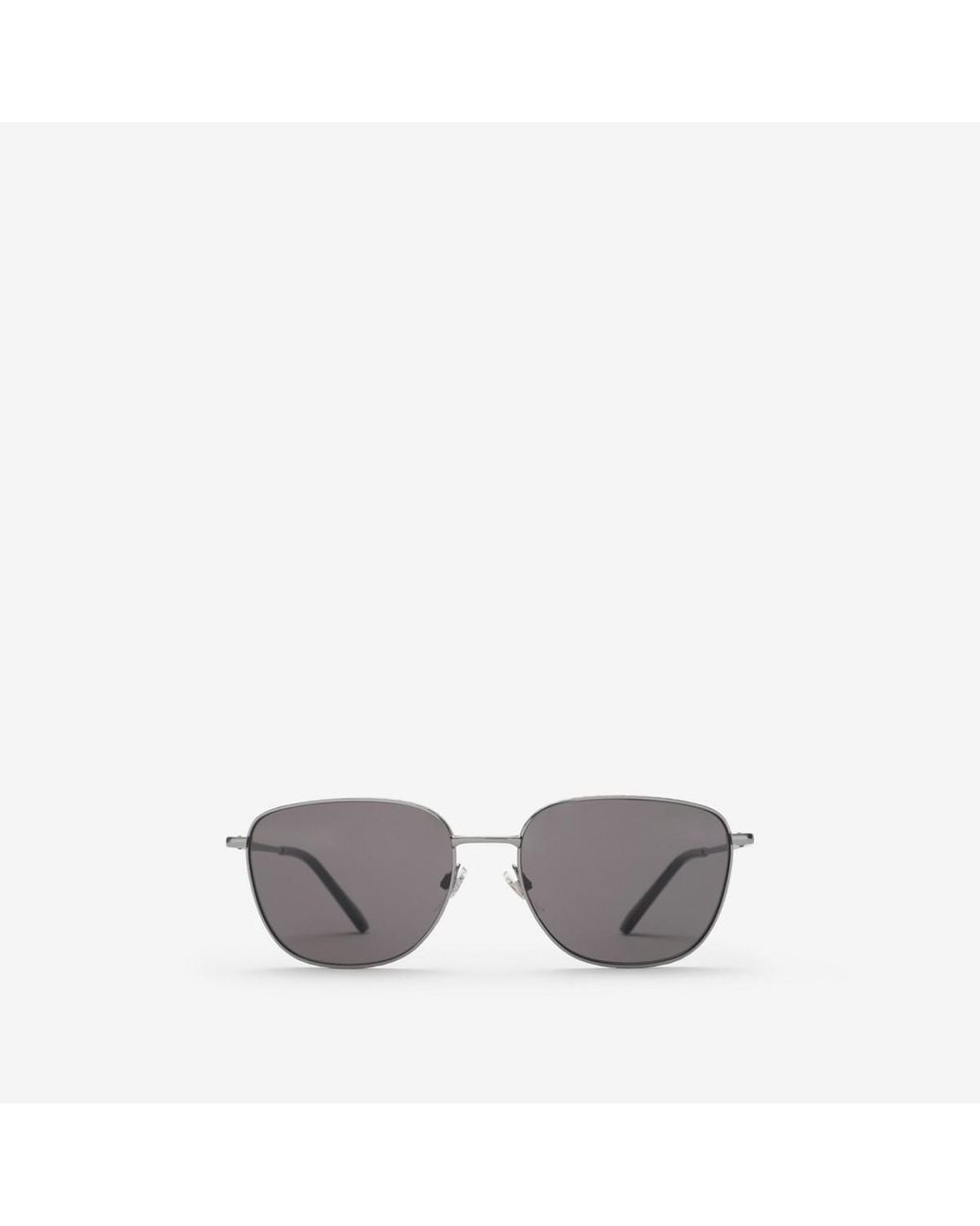 Burberry Gray Metal Check Square Sunglasses for men