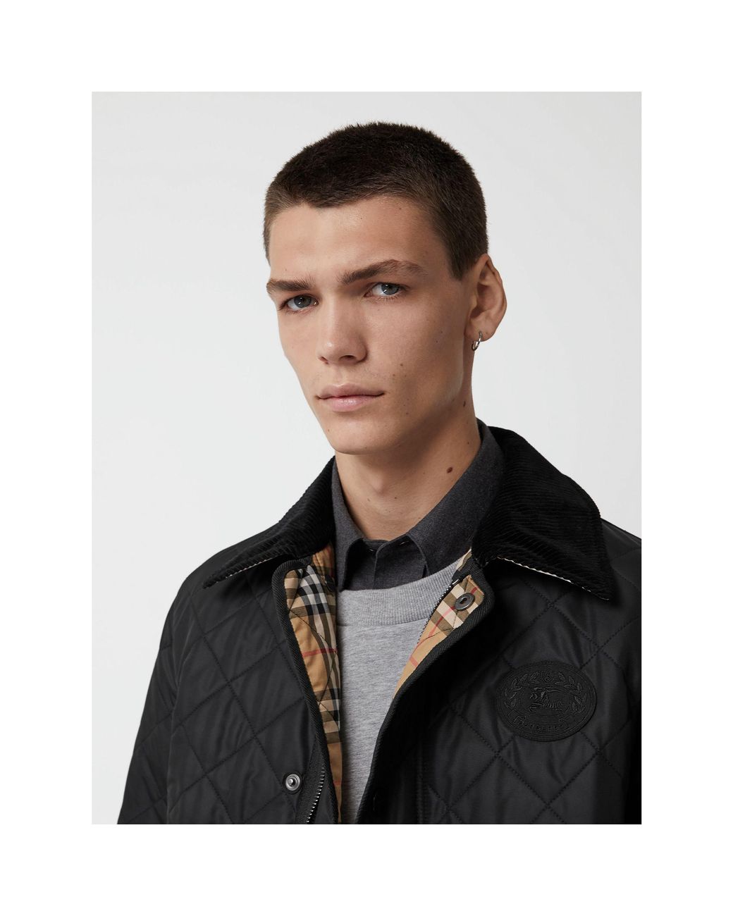 Burberry Diamond Quilted Thermoregulated Barn Jacket in Black for Men | Lyst