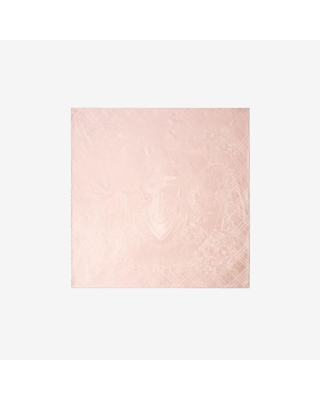 Burberry Pink Floral Crest Silk Scarf
