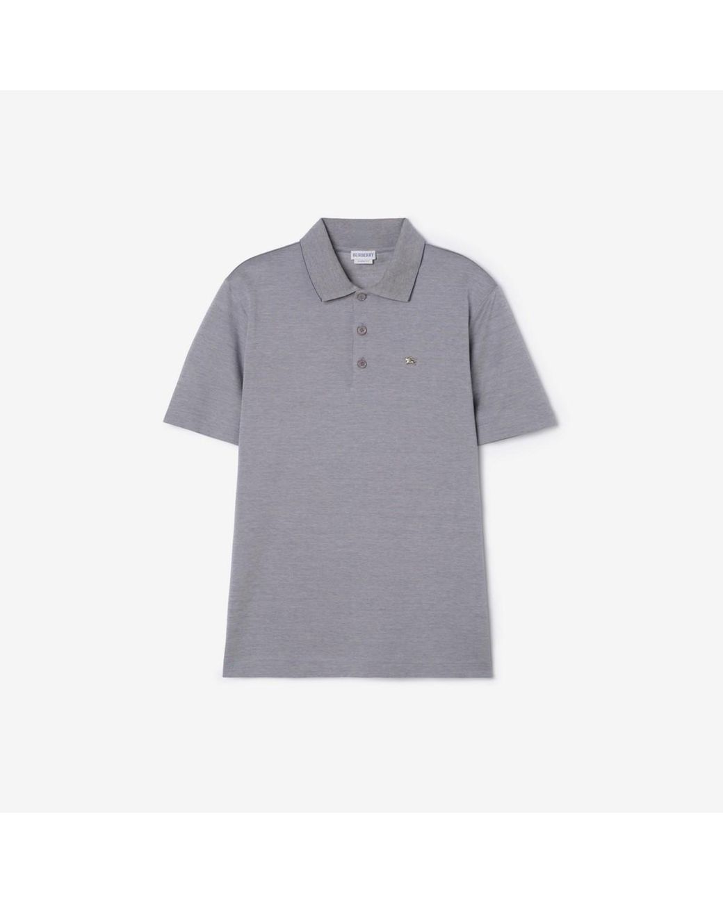 Burberry Gray Metal Knight Cotton Polo Shirt for men