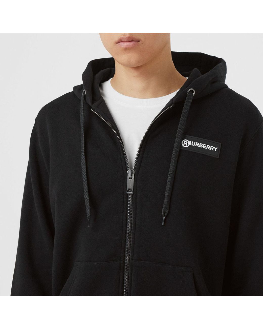 vintage check panel cotton hooded top