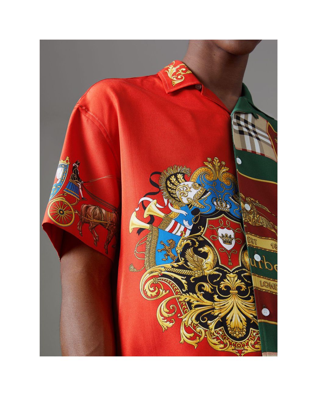Burberry archive scarf shop print silk shirt