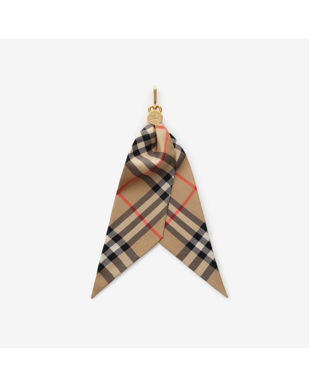 Burberry Brown Check Silk Scarf Charm