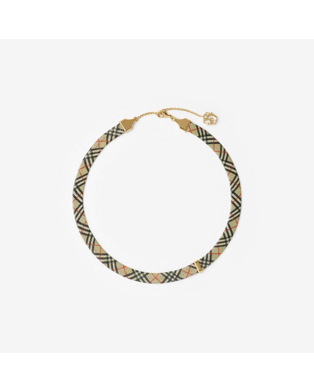 Burberry Check Print Necklace in Metallic | Lyst