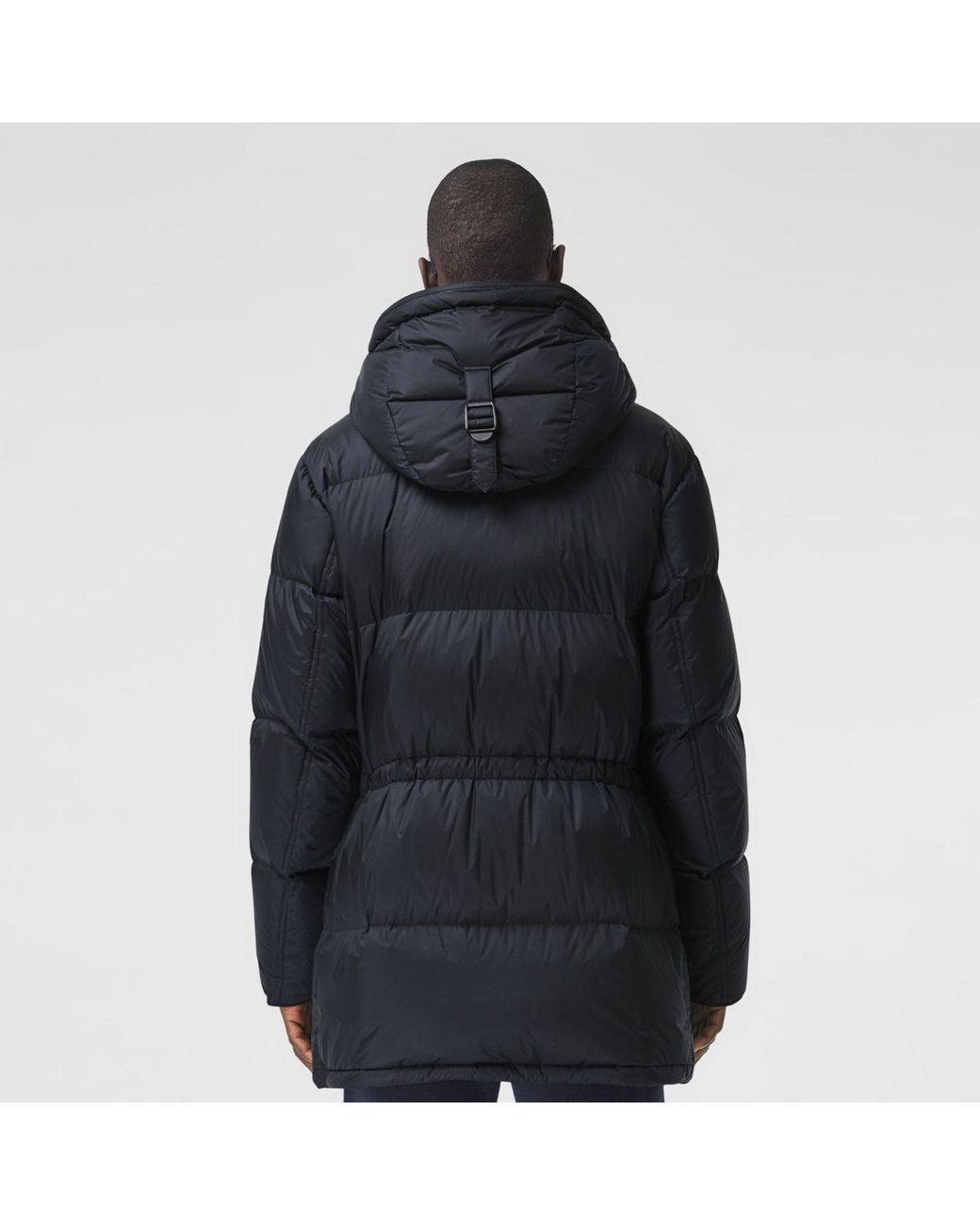 Burberry Synthetic Logo Detail Hooded Puffer Coat in Navy Blue (Blue) for  Men - Save 61% - Lyst