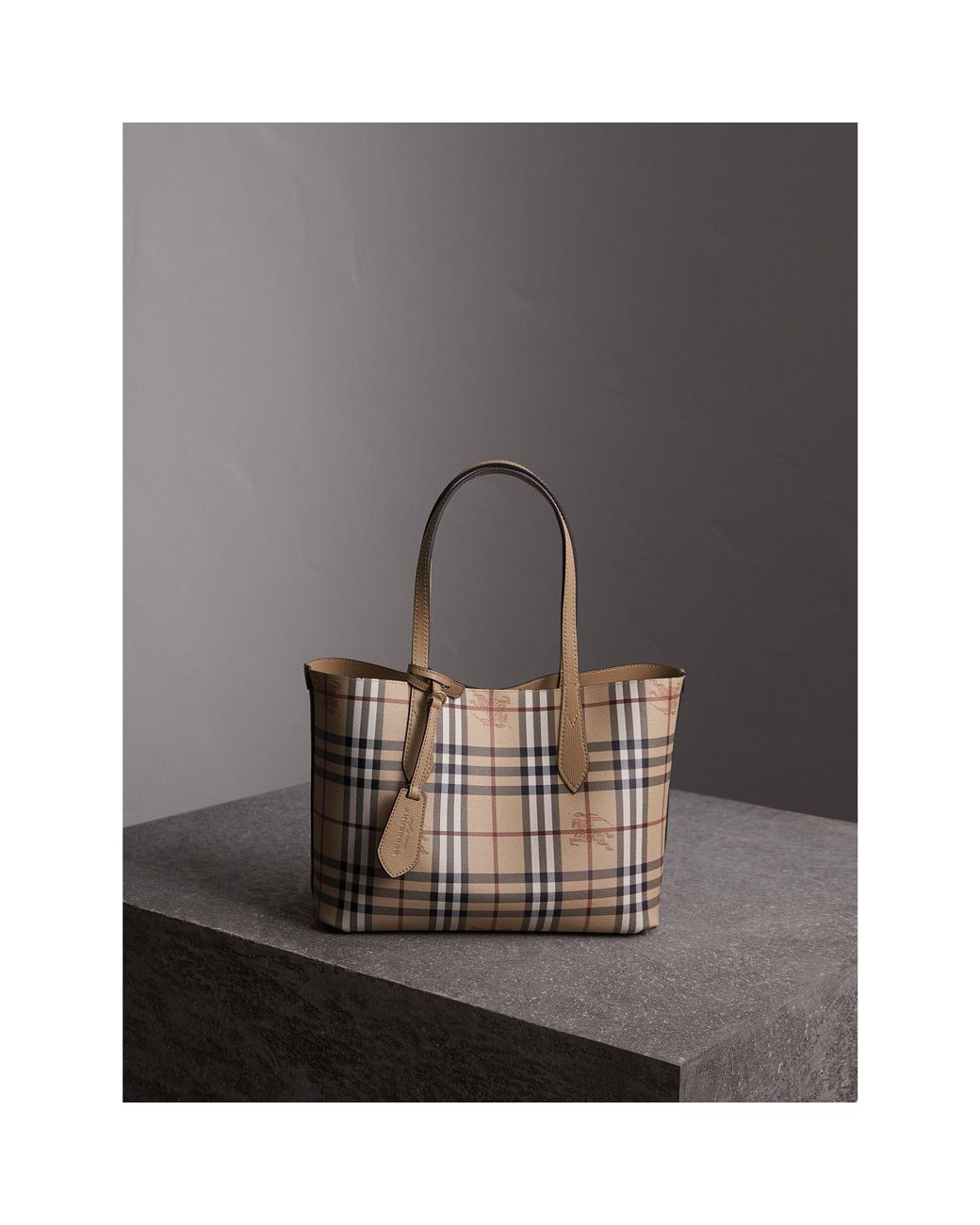 Burberry Haymarket Check Medium Golderton Tote Bag in Camel - $1495 NEW