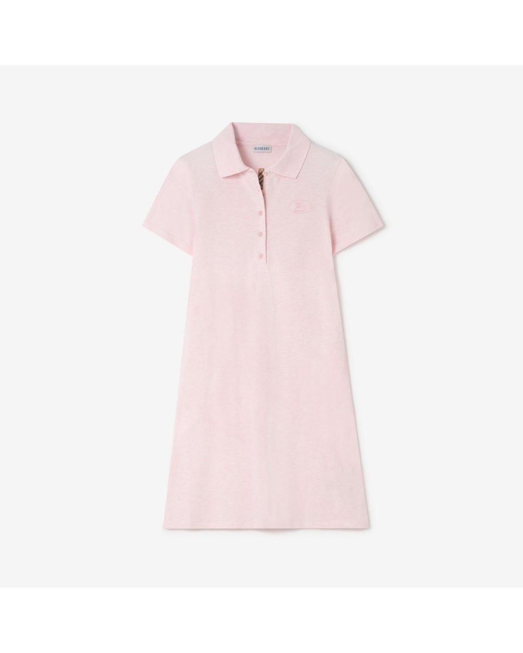 Burberry Pink Cotton Polo Shirt Dress