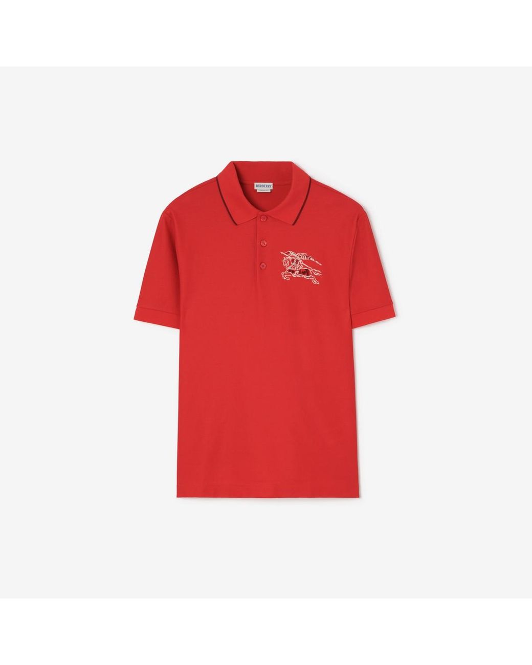Burberry Red Heart Knight Cotton Polo Shirt for men