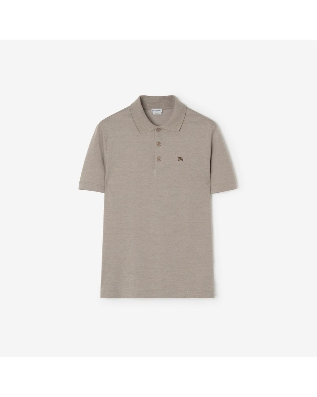 Burberry Gray Metal Knight Cotton Polo Shirt for men