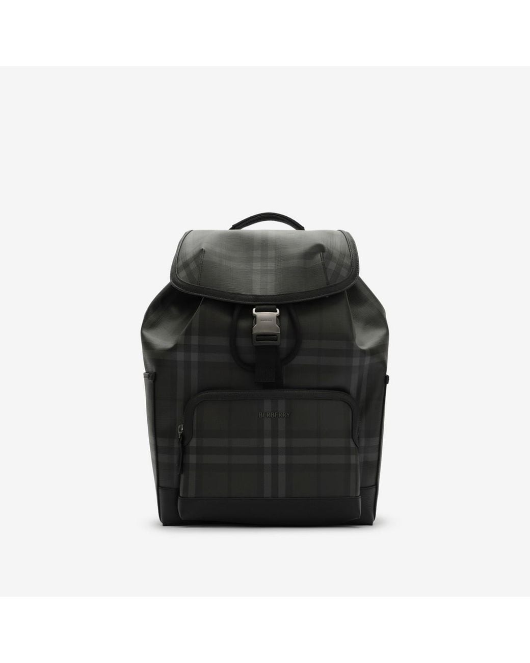 Burberry Black City Check Clip Backpack for men