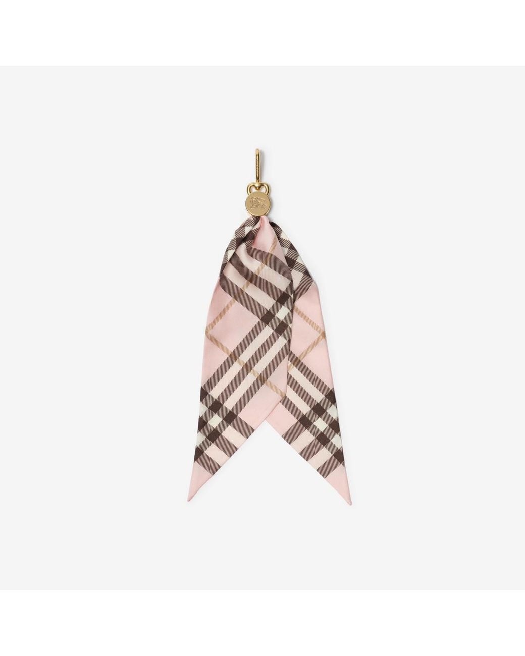 Burberry Pink Check Silk Scarf Charm