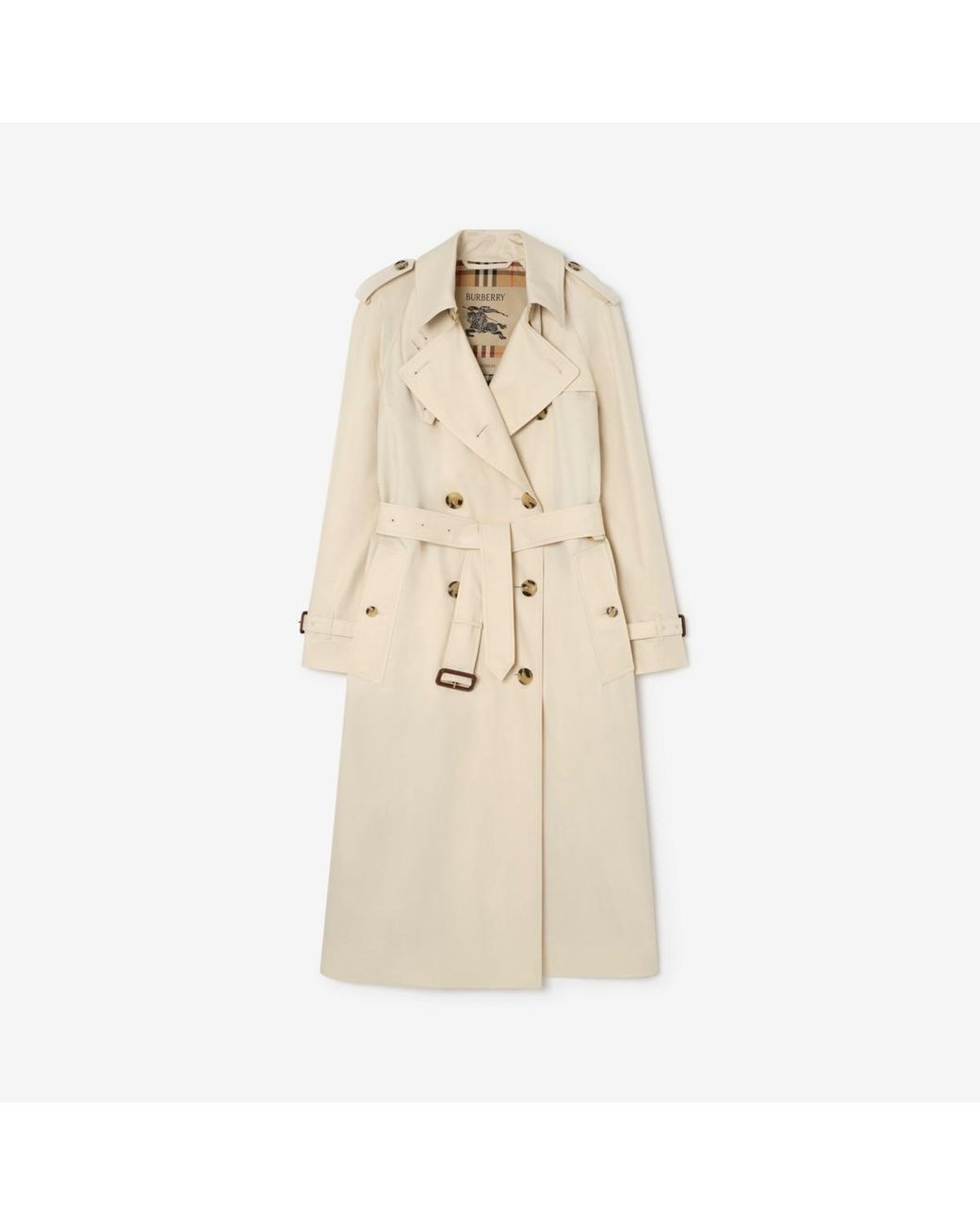 Burberry Natural Long Tropical Gabardine Waterloo Trench Coat