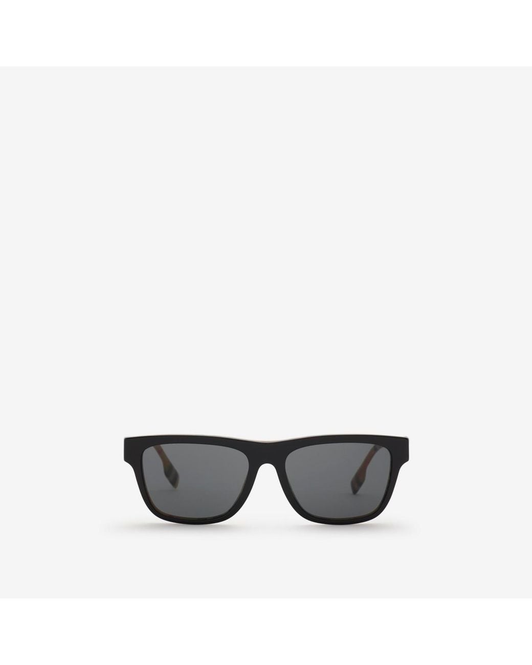 Burberry Check Rectangular Sunglasses in Black für Herren