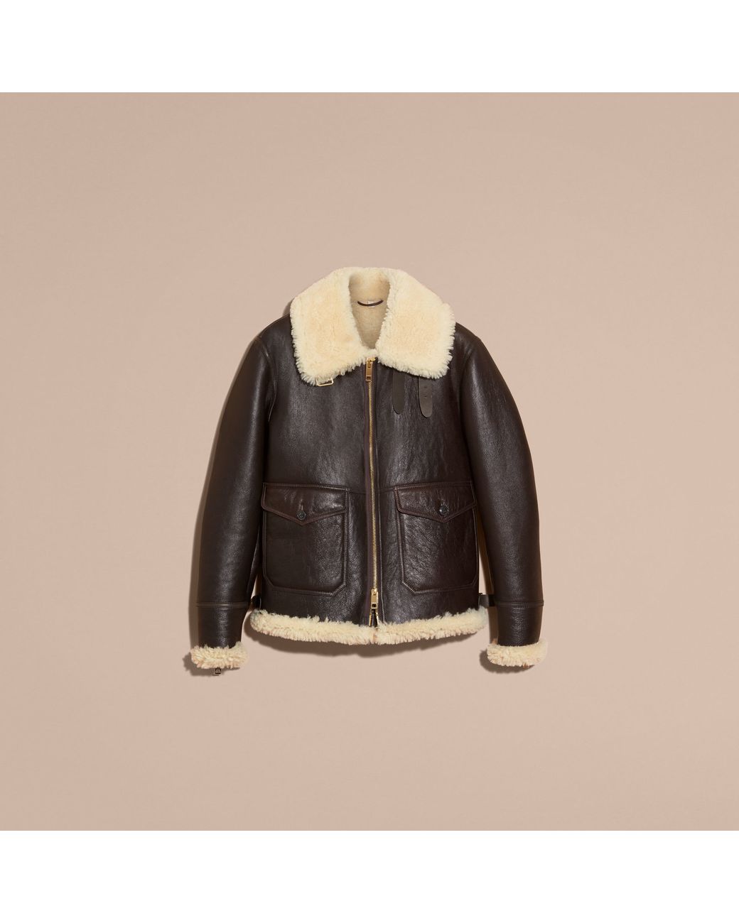 Burberry Shearling Aviator Jacket for Men | Lyst