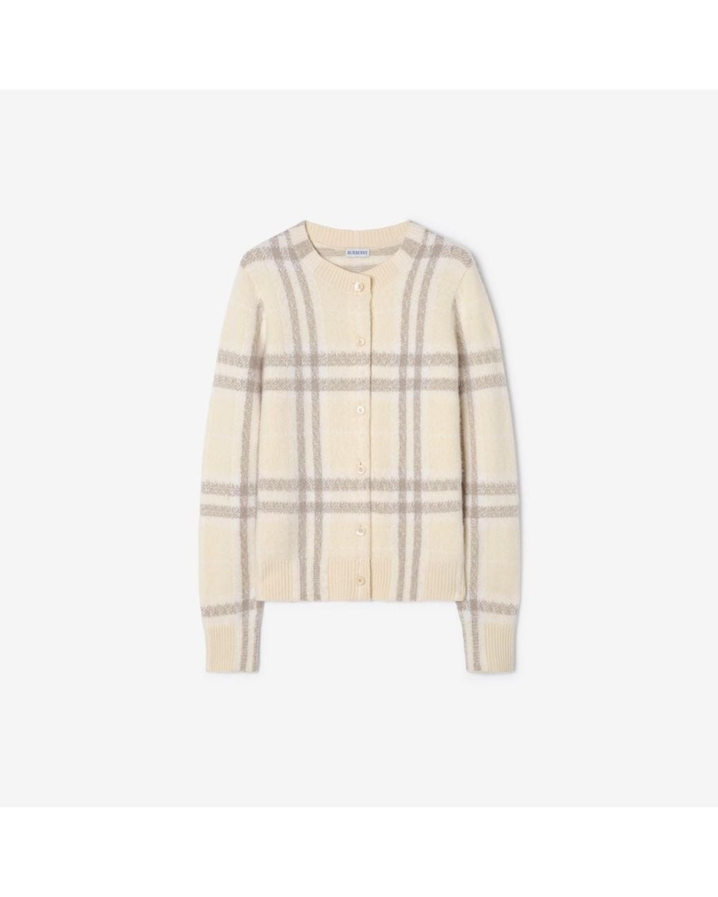 Burberry Natural Check Cashmere Cardigan