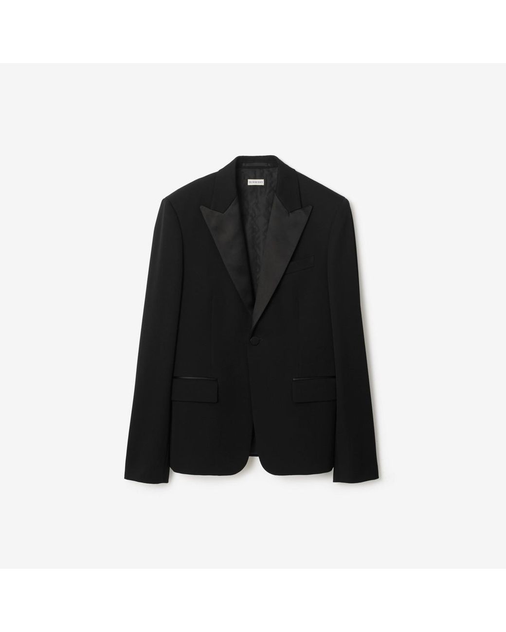 Burberry Black Grain De Poudre Wool Tuxedo Jacket for men