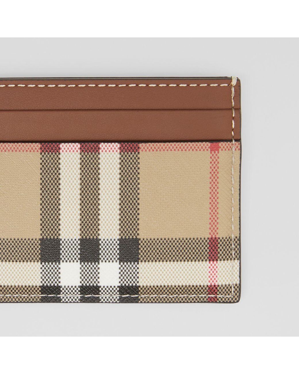 Burberry Vintage Check And Leather Card Case in Brown | Lyst
