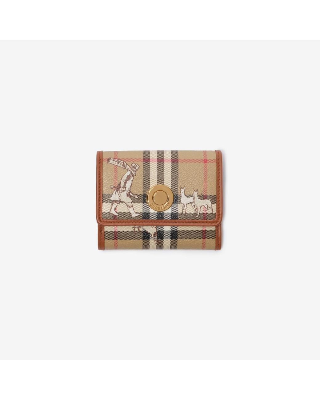 Burberry Natural Small Check Mates Folding Wallet