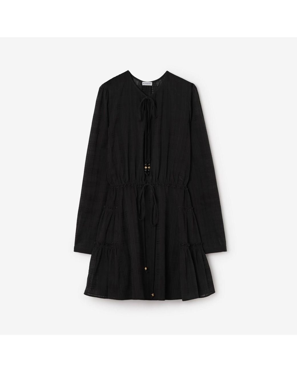 Burberry Black Check Cotton Voile Dress