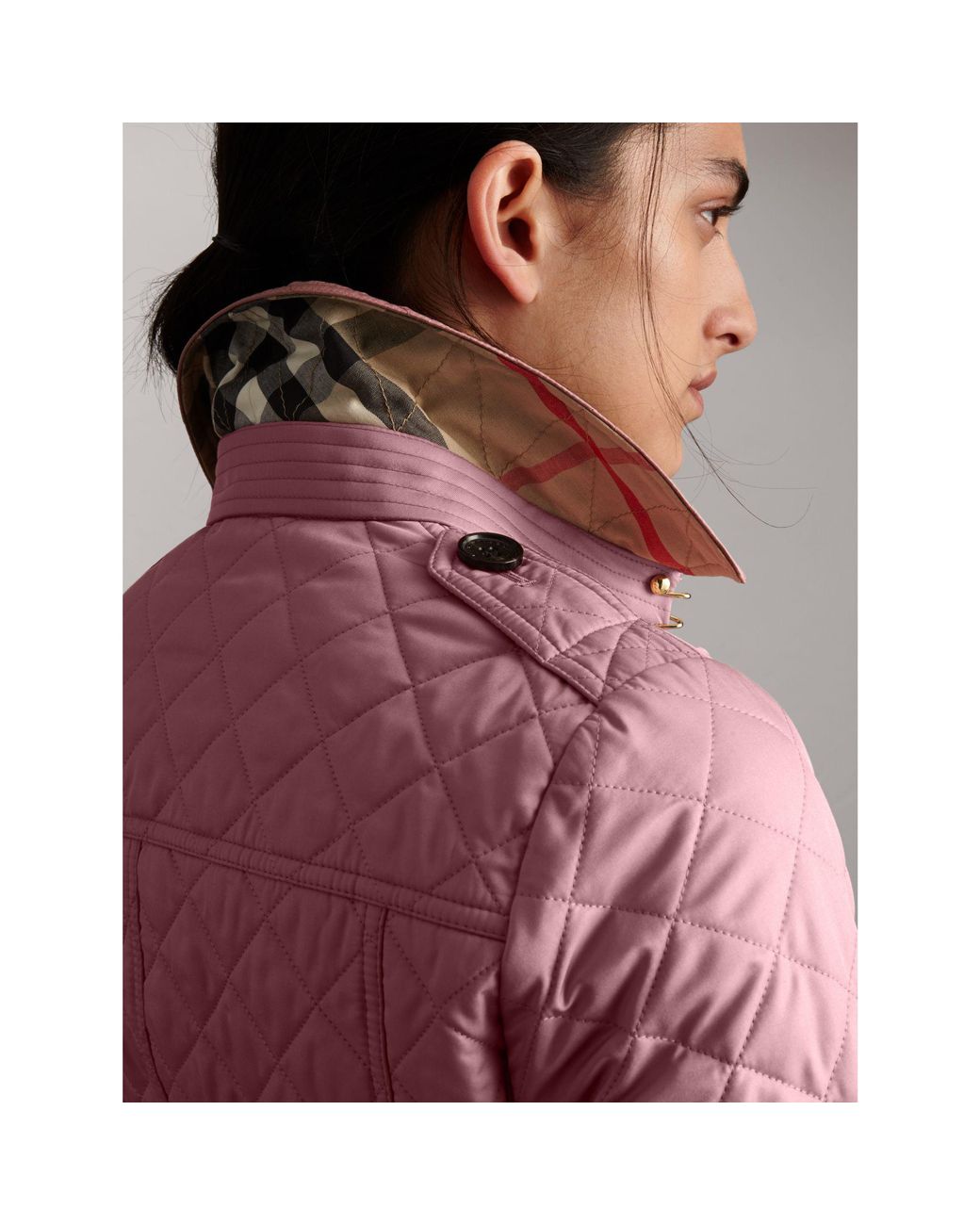Burberry Diamond Quilted Jacket Vintage Rose in Pink | Lyst