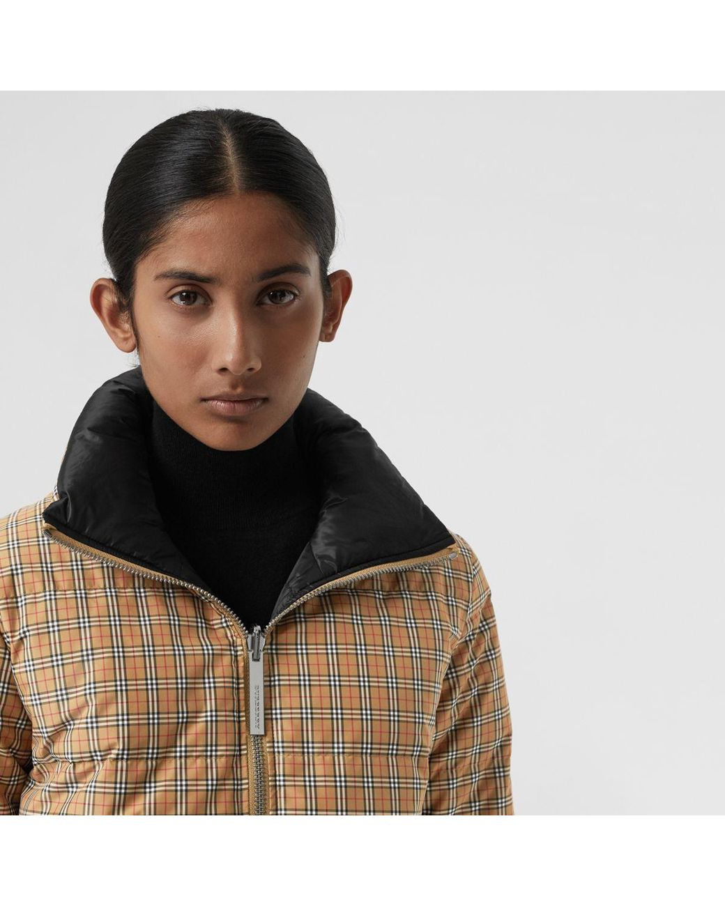 Vintage Check Puffer Jacket 