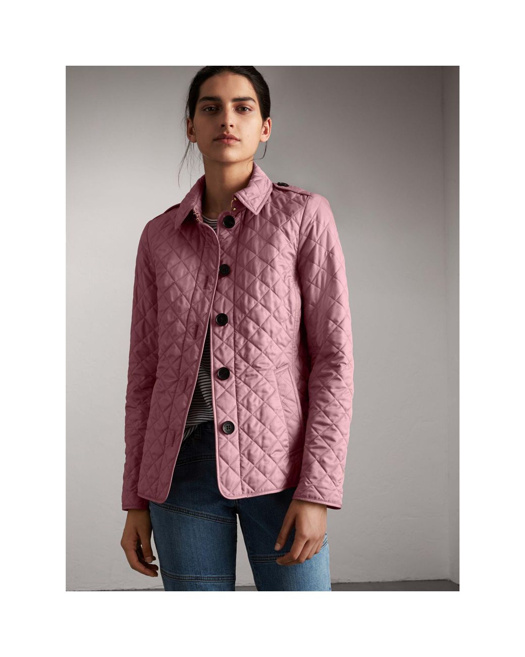 Burberry Synthetic Diamond Quilted Jacket Vintage Rose in Pink | Lyst