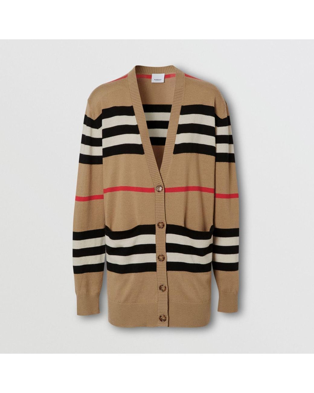 Burberry striped cardigan hotsell