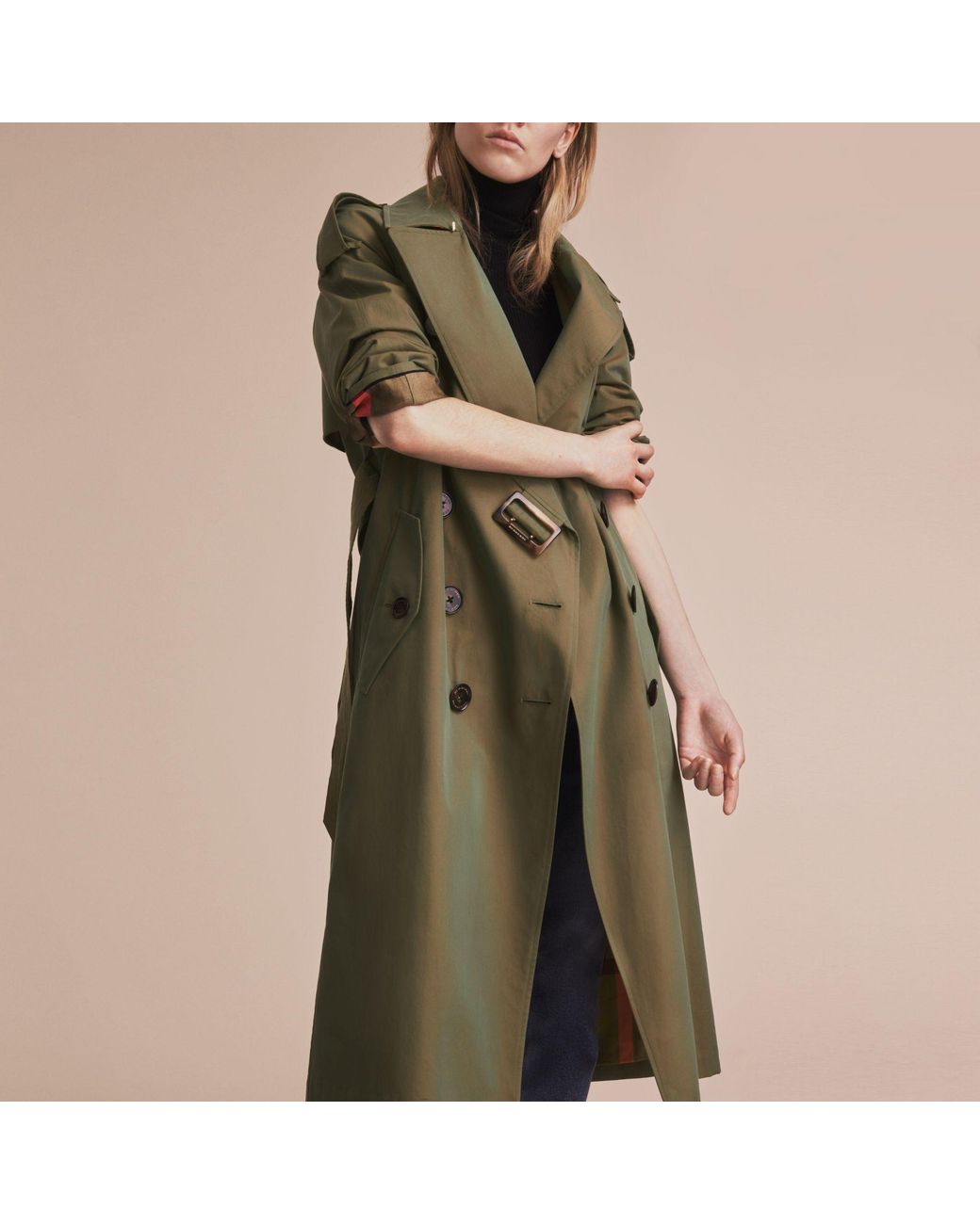 Burberry Tropical Gabardine Trench Coat in Green | Lyst