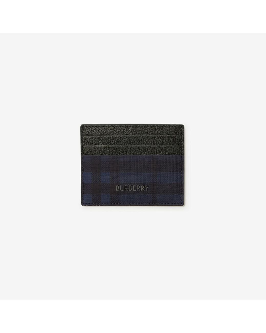 Burberry Black City Check Card Case for men
