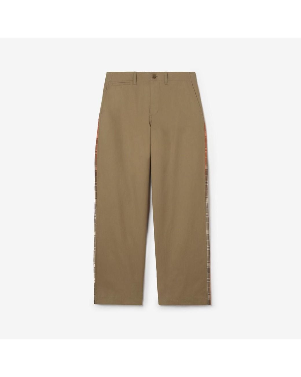 Burberry Natural Tropical Gabardine And Check Chinos for men