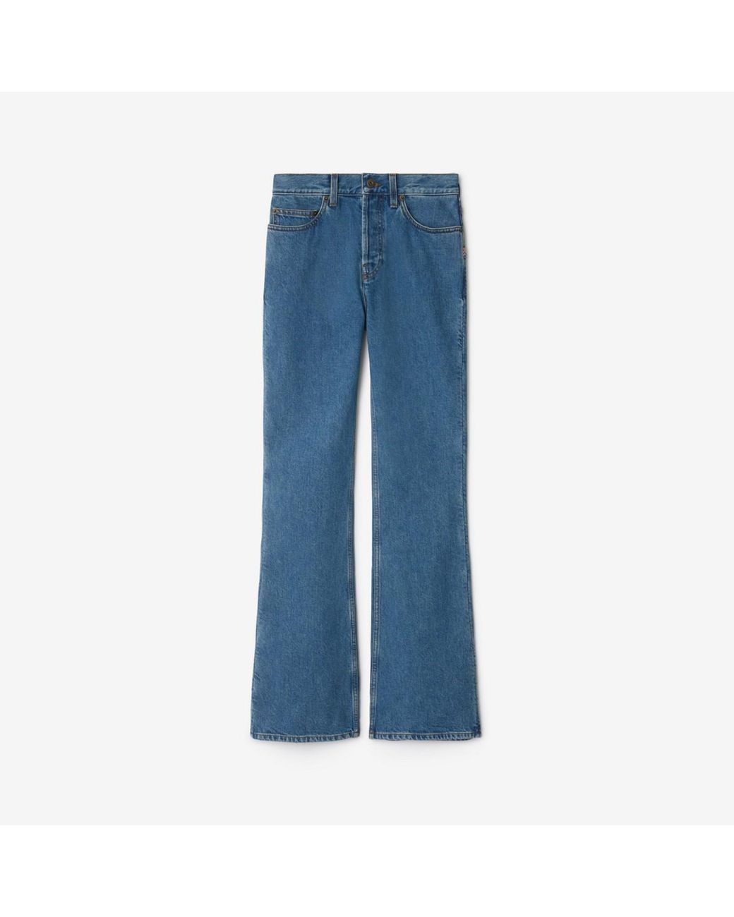 Burberry Blue High Rise Bootcut Jeans