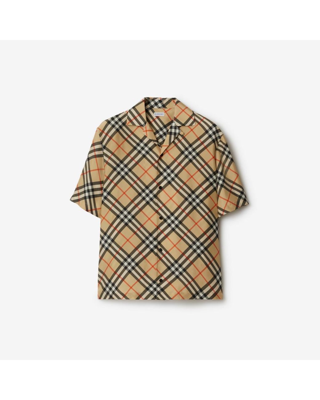 Burberry Multicolor Oversized Check Silk Shirt for men